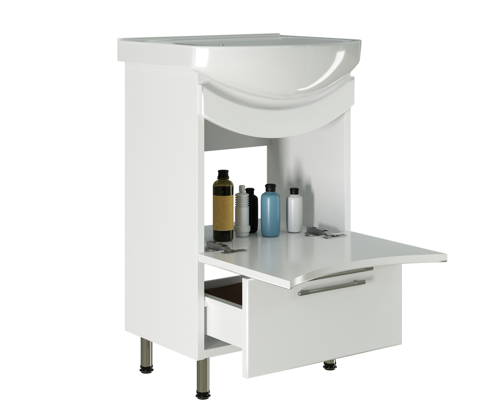 Тумба д/ванной "РАДУГА-50" белая под раковину Уют-50 (Rosa)