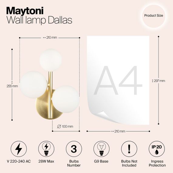Бра Maytoni Dallas MOD545WL-03BS