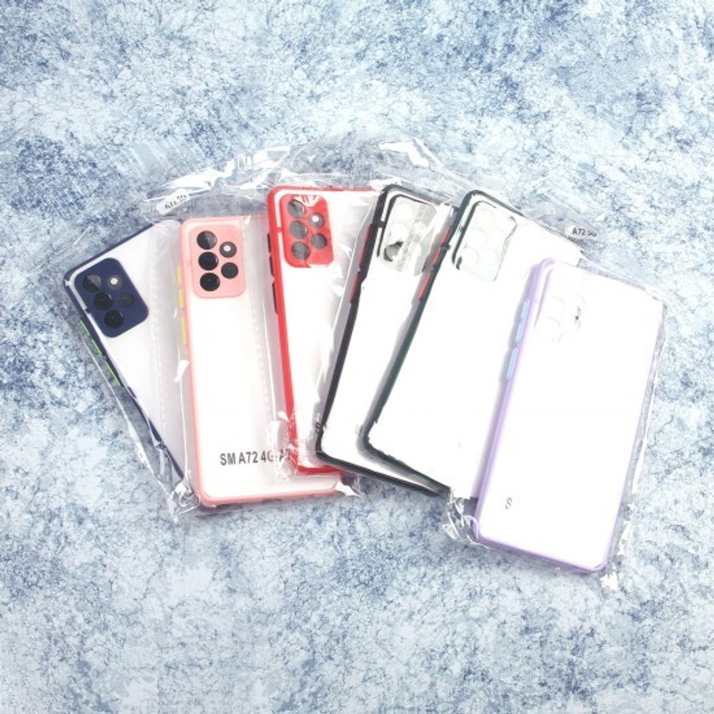 Чехол для Samsung Galaxy A72, прозрачный, матовый, 0,5 мм, 012507 Черный