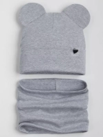 Шапка для девочки трикотажная и снуд