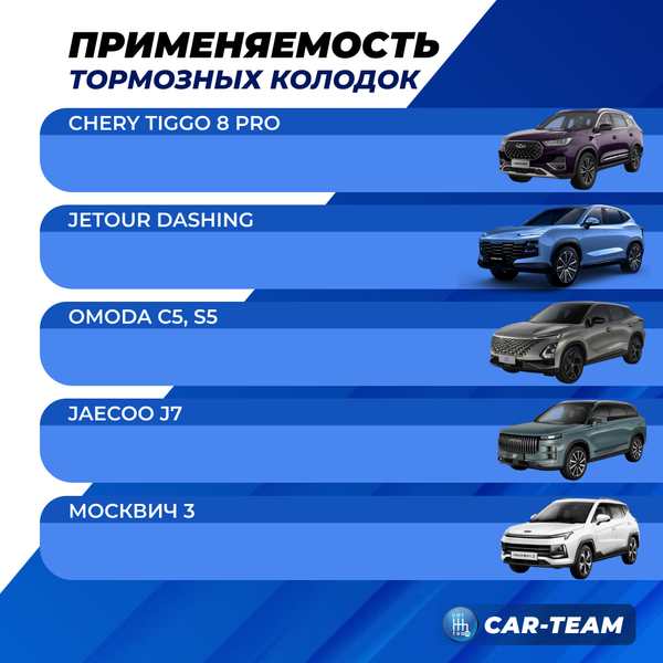 Колодки тормозные задние (керамические) Chery Tiggo 8 Pro, Jetour Dashing, Omoda C5, S5, Jaecoo J7, Москвич 3  (арт. ZCP-0805)