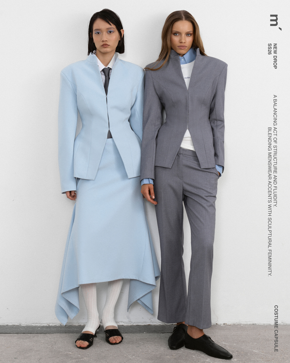 Жакет приталенный серый