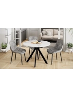 Стол кухонный Стекло матовое мрамор 100(132)х75х75 см