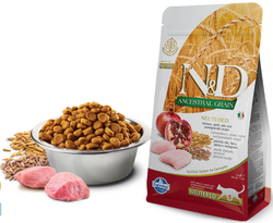 Сухой корм FARMINA N&D Ancestral Grain Neutered для стерилизованных кошек с курицей и гранатом - 1,5 кг