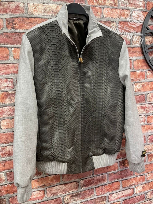 Комбинированная куртка Emiliano Zapata из кожи питона