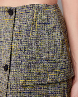 Баска-юбка из шелка и вискозы Боттега Венета желтый/синий