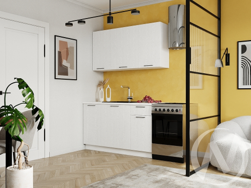 Кухня 1;4 м "Дольче" белый; уайт (корпус белый)