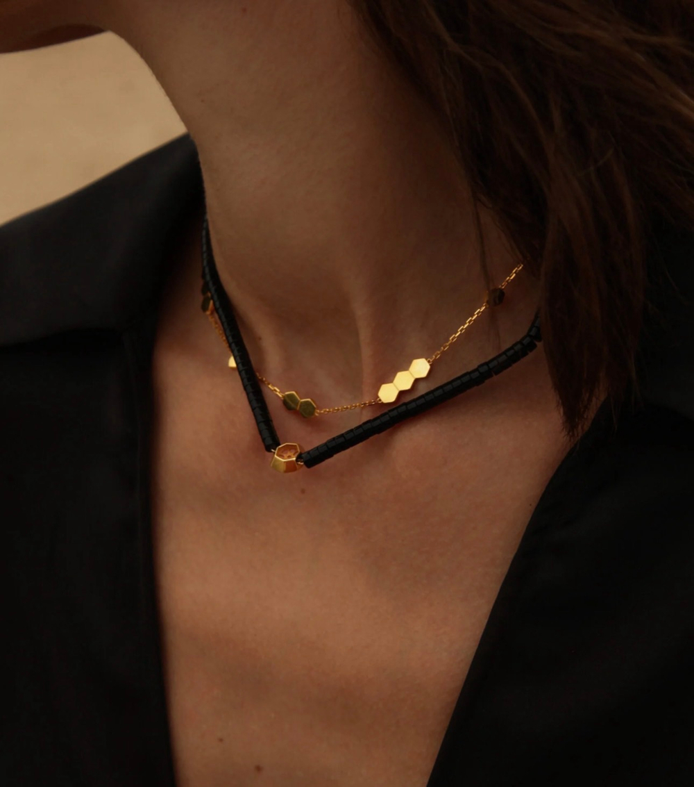 чокер hexagon золото