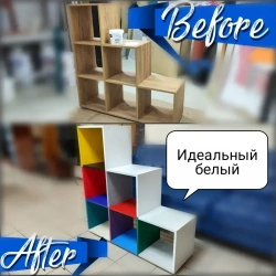 Краска для мебели и дерева без запаха белая 0.8л