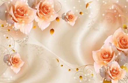 Фотообои Нежные розы 3D (Ширина 4,15 м)