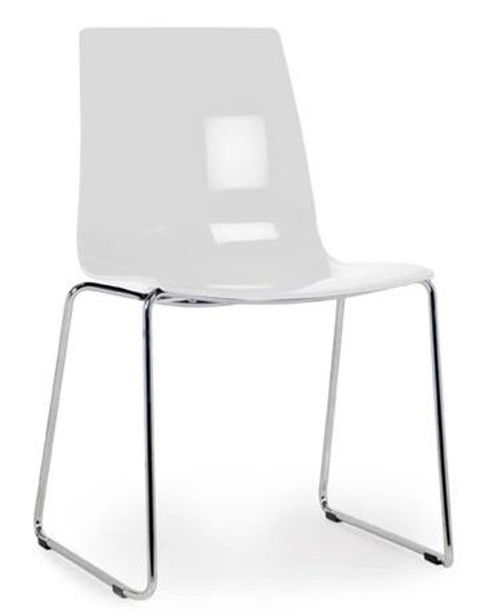 Стул пластиковый на полозьях Papatya X-Treme S Sled, хромированный, белый