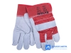 Перчатки пескоструйщика комбинированные спилковые, бело-красные арт. EXT white/red