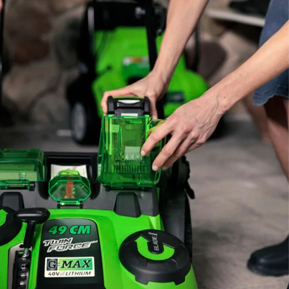 Аккумуляторная газонокосилка Greenworks G40LM49DBK4 40В (1 x 4 Ач, ЗУ) нож 49 см, 2500207VB
