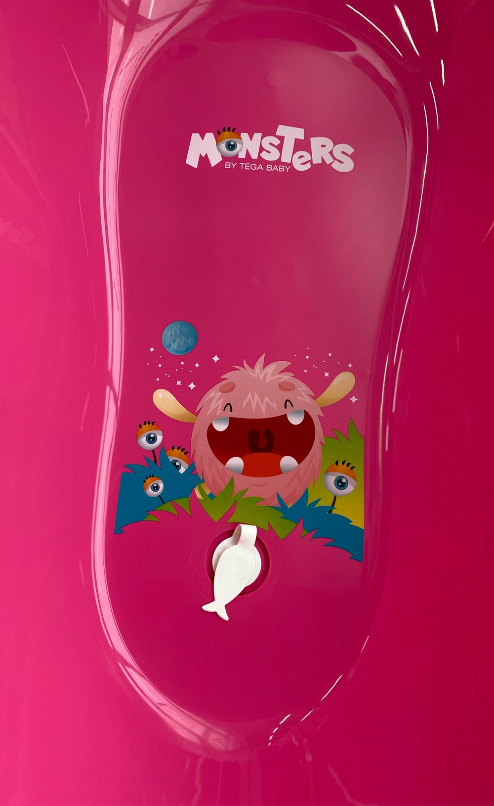 Ванна детская 86 см со сливом "Монстры" розовый