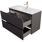 Тумба с раковиной BelBagno 90 UNO-MINI-900-2C-SO-GSO+BB-8099-3-90 темно-серая матовая