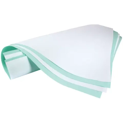 Бумага крепированная для стерилизации пар/газ стандартная BOM 500х500 мм белая/зеленая 500 шт
