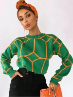 Свитер женский с принтом зеленый
