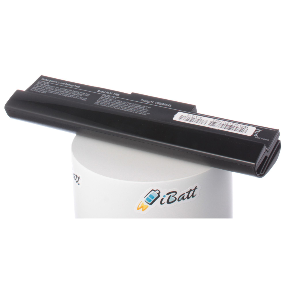 Аккумуляторная батарея iBatt 5200 mAh для ноутбука Asus AL31-1005, AL32-1005