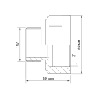 Переходник 2'' - 1 1/4'' вн/нар VRT® никель