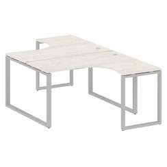 Metal System Рабочая станция криволинейная на О-образном м/к БО.РАС-СА-2.3 Дуб Наварра/Металл Серый