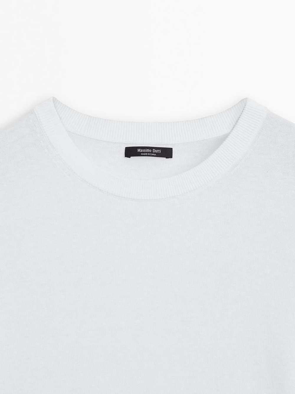 Massimo Dutti Свитер из смесового хлопка, белый