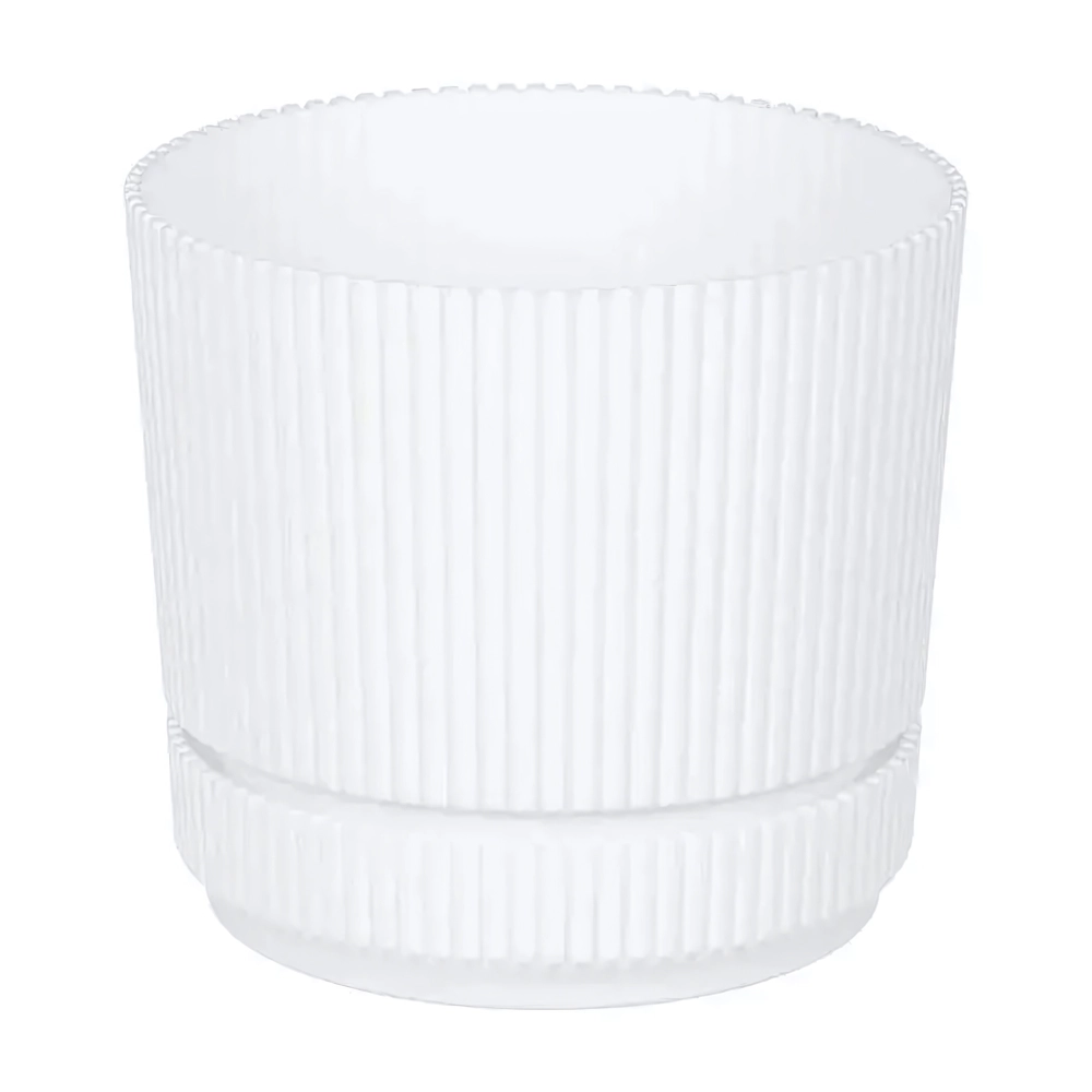 Кашпо СТРИП D140мм 1,3л с подставкой Белый