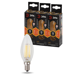 Лампа светодиодная ЭРА F-LED B35-9w-827-E14 9Вт филамент свеча теплый белый свет Е14 | Филаментные декоративные