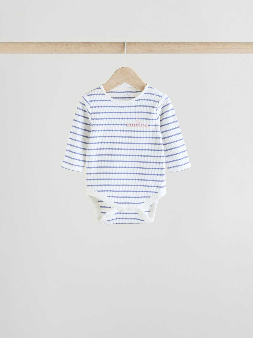 Боди с длинным рукавом для малышей Next E92-957, 3 шт., Белый, Серый, Розовый