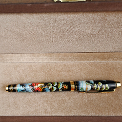 Ручка с ручной росписью Палех "Сказочная тройка" в футляре