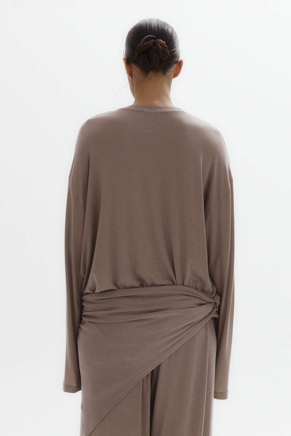 Тонкий трикотажный лонгслив с шерстью