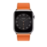 Apple Watch Series 8 Hermes 45mm, классический кожаный оранжевый ремешок