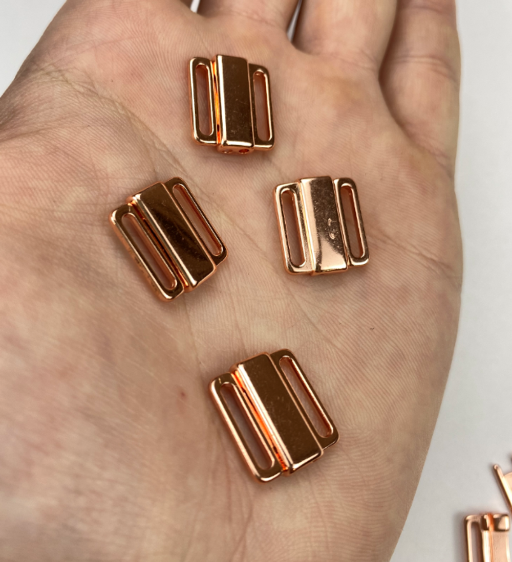 Застежка металл розовое золото 12 мм