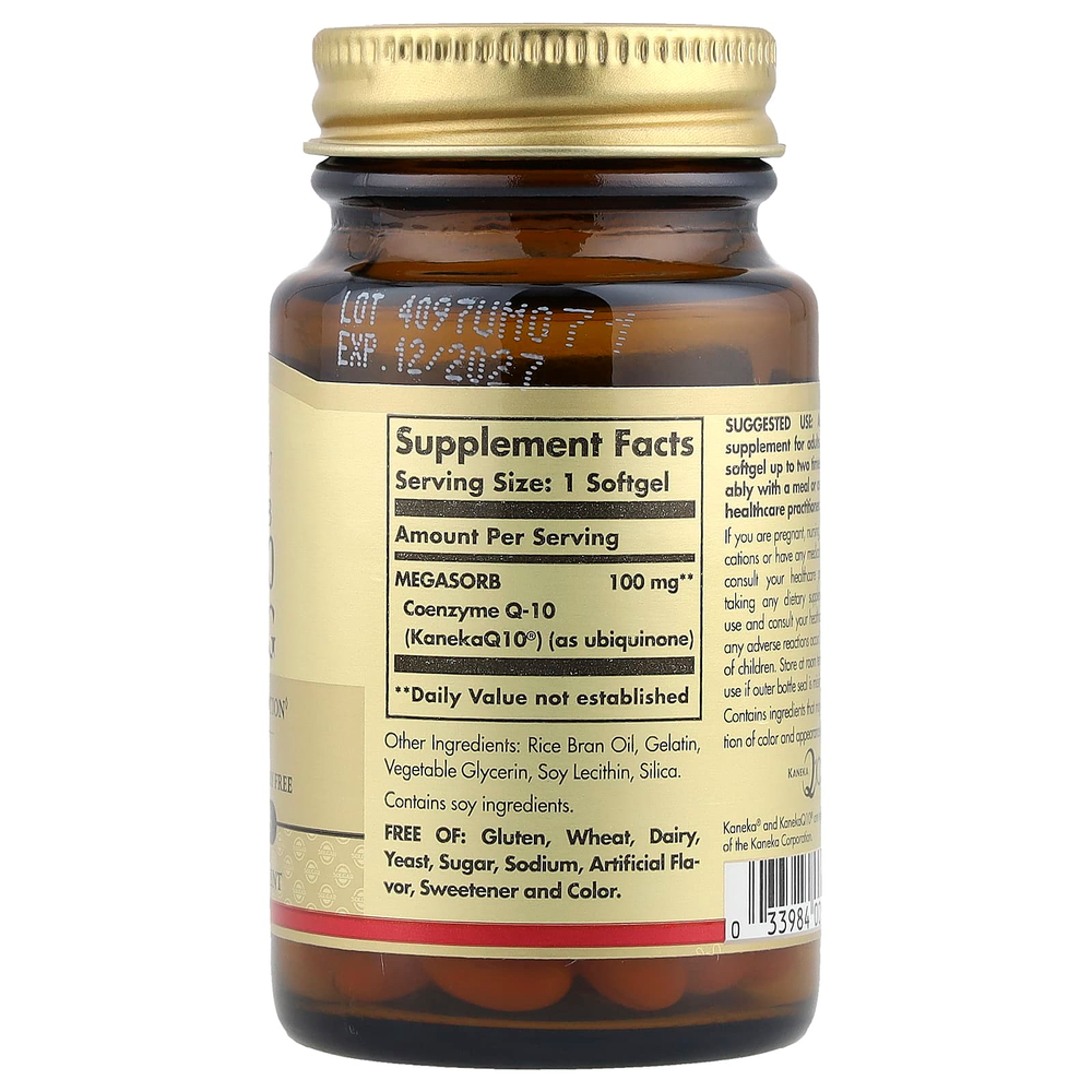 Solgar, Megasorb CoQ-10, 100 мг, 30 мягких таблеток