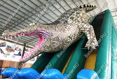 Надувная горка "Крокодил" 10*8*10 м