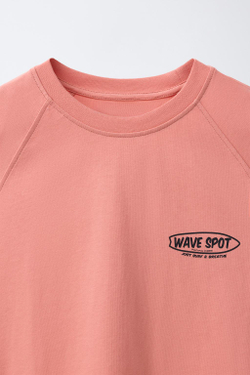 ZARA КОМПЛЕКТ ИЗ ФУТБОЛКИ И ШОРТОВ, КОРАЛЛОВЫЙ