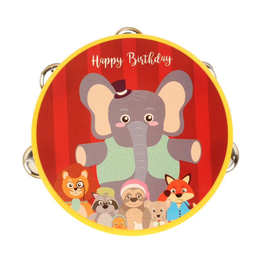 Бубен 16см. желтый, пакет с-30907