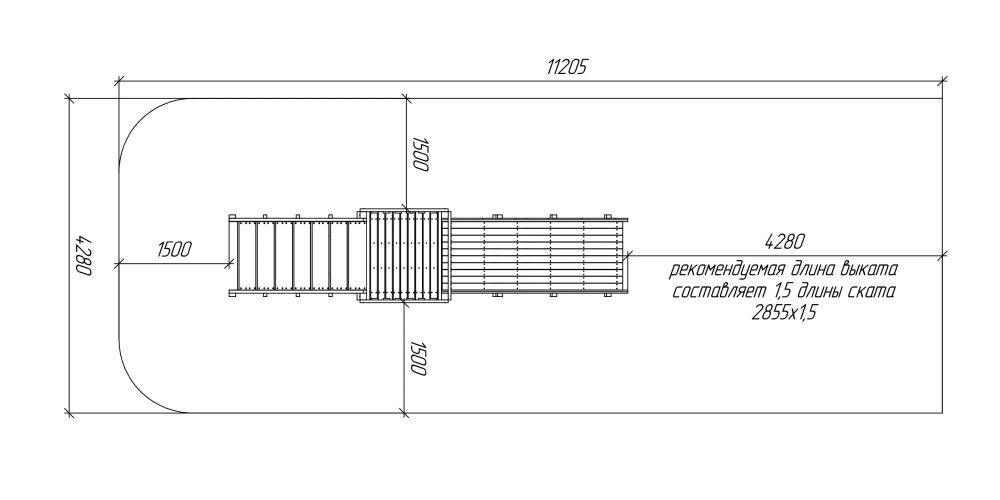 Зимняя деревянная горка Савушка "Зима - 2" скат 3 м
