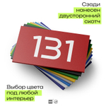 Номер на дверь 131, табличка на дверь для офиса, квартиры, кабинета, аудитории, склада, красная 120х70 мм, Айдентика Технолоджи