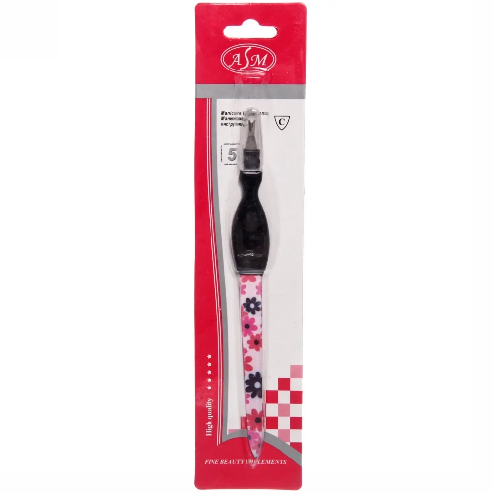 Пилка для ногтей металлическая с триммером на блистере «Галант», цвет ручки микс матовый, цвет пилки микс,16,5см