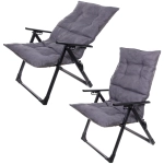 Кресло складное с подлокотниками «Люкс», 62*64*100 см, беж+серый,3 положения.