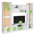 Готовая гостиная Woodville Бертелена белое дерево, белое дерево