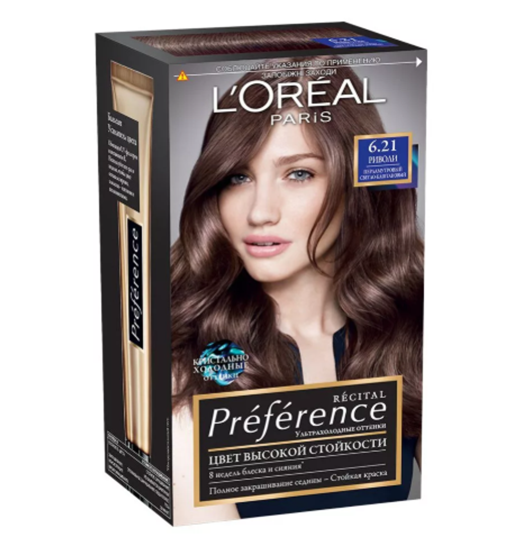 L'Oreal Paris Краска для волос Preference Recital, тон №6.21, Риволи, 40мл