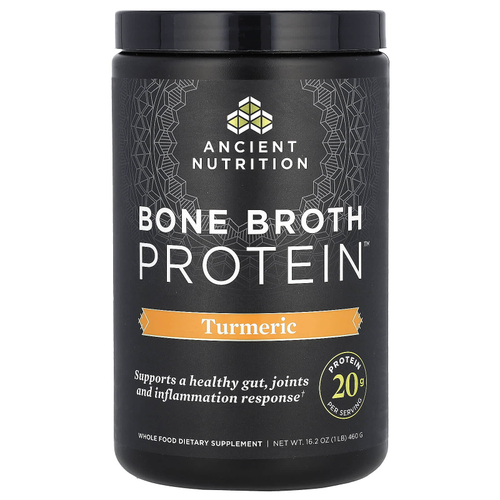 Ancient Nutrition, Bone Broth Protein, куркума, 460 г (1 фунт)