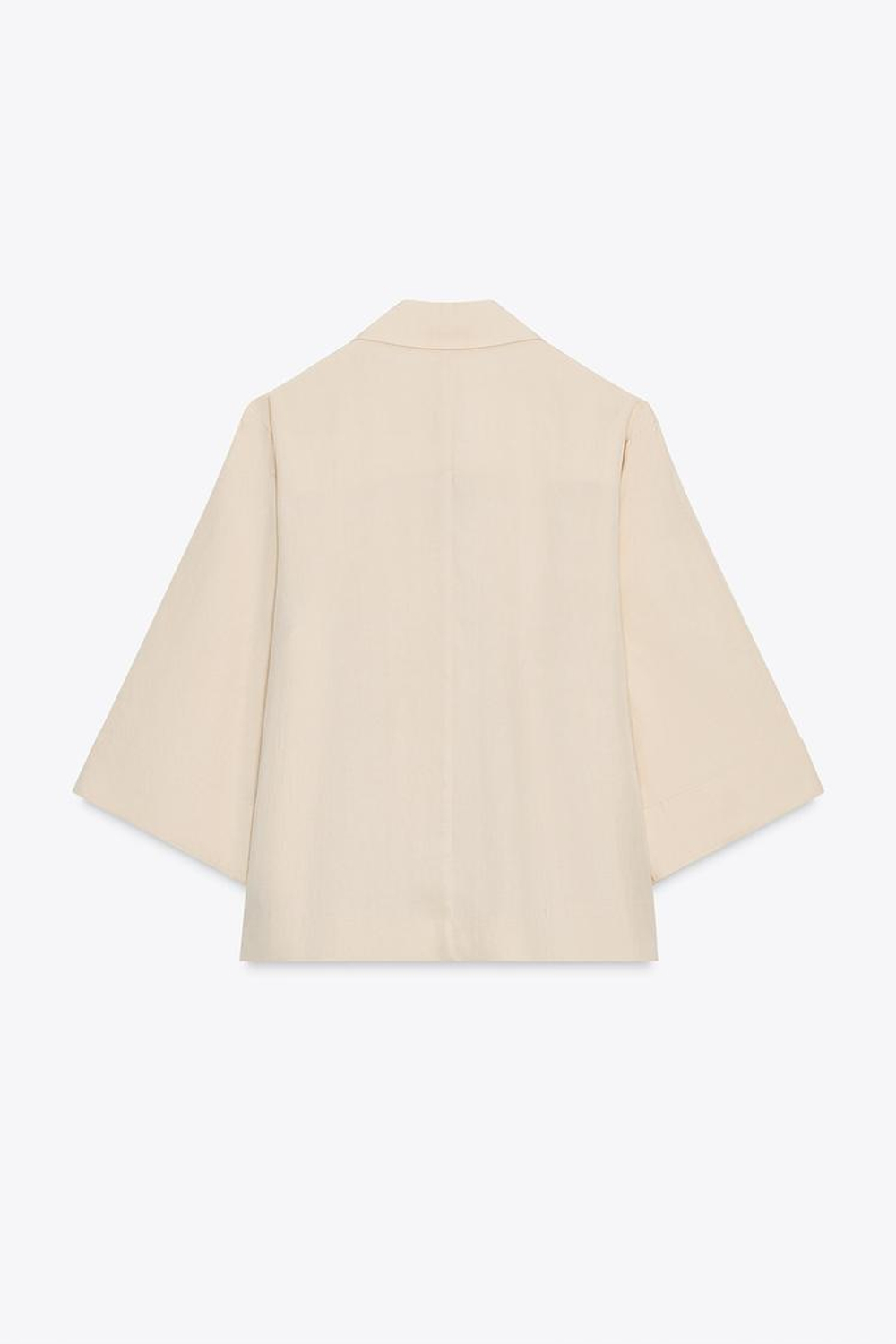 ZARA ДВУБОРТНЫЙ БЛЕЙЗЕР С РУКАВАМИ ТРИ ЧЕТВЕРТИ, ЭКРЮ