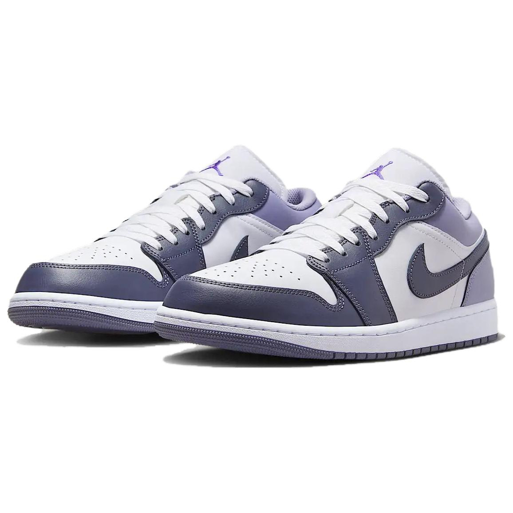 Jordan Air Jordan 1 Cushioning Low top Vintage Basketball Shoes Men's Purple White