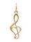 Фото кулона Скрипичный ключ из золота, вид анфас на белом фоне.