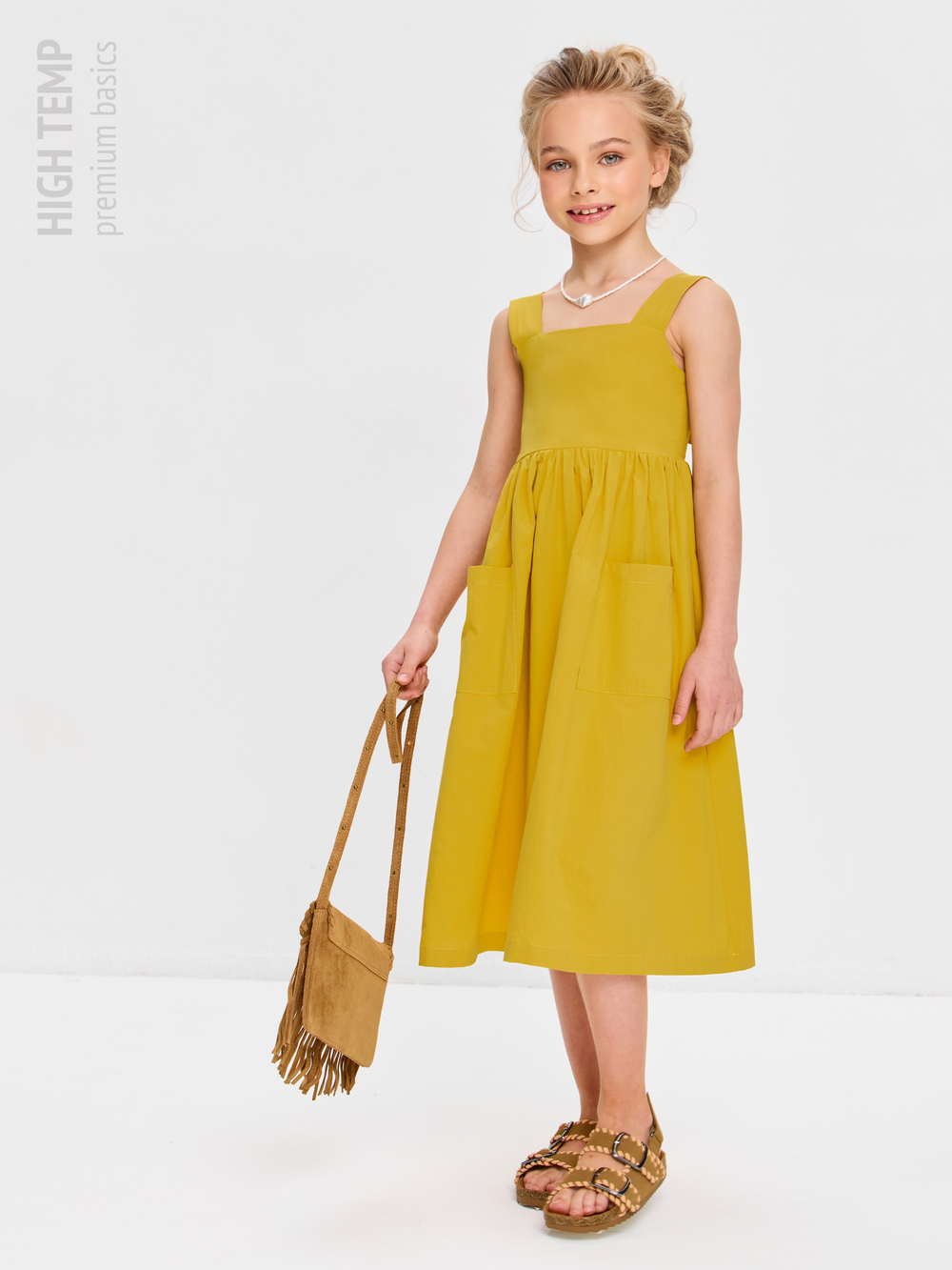 Сарафан из хлопка с бантом на спинке