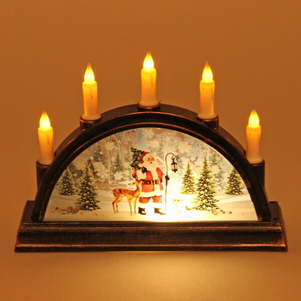 Сувенир с подсветкой «Сказочные гости со свечами» 15,5*4*9,5 см