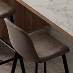 Стул барный Bergenson Bjorn Hugh, экокожа, серо-коричневый