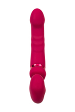 Малиновый безремневой страпон Lapis - 23 см. (Цвет: малиновый)